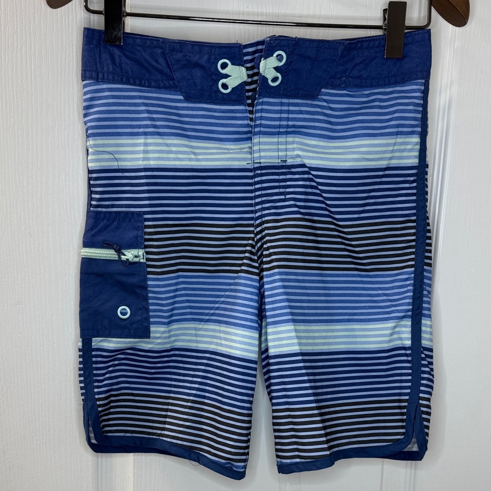Art Class Blue Striped Swim Trunks